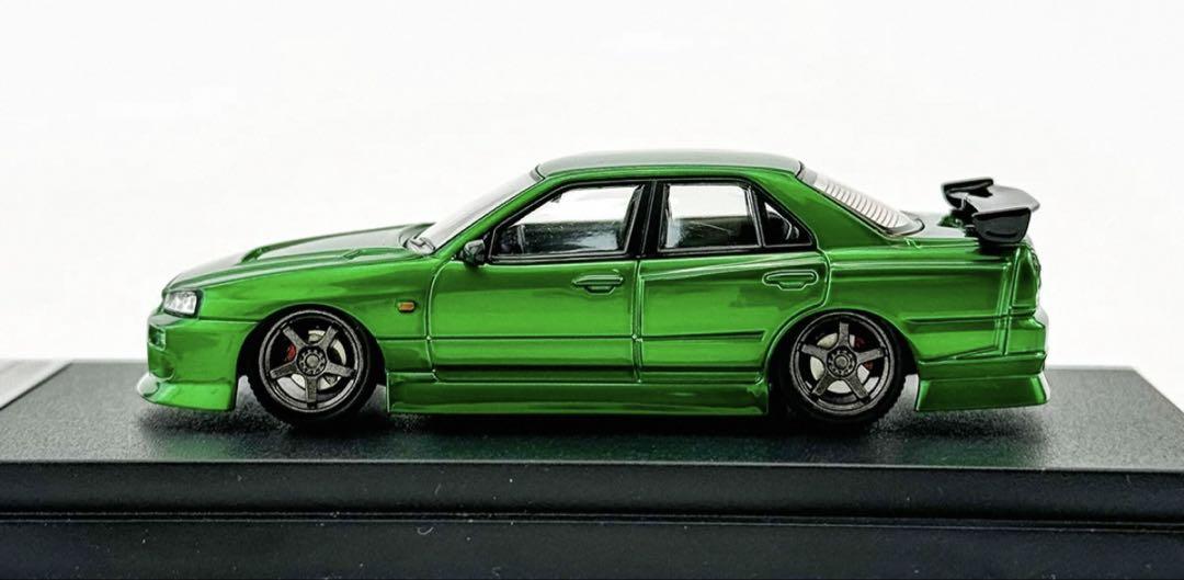 Mortal 1/64 スカイライン　URAS ER34 メタリックグリーン