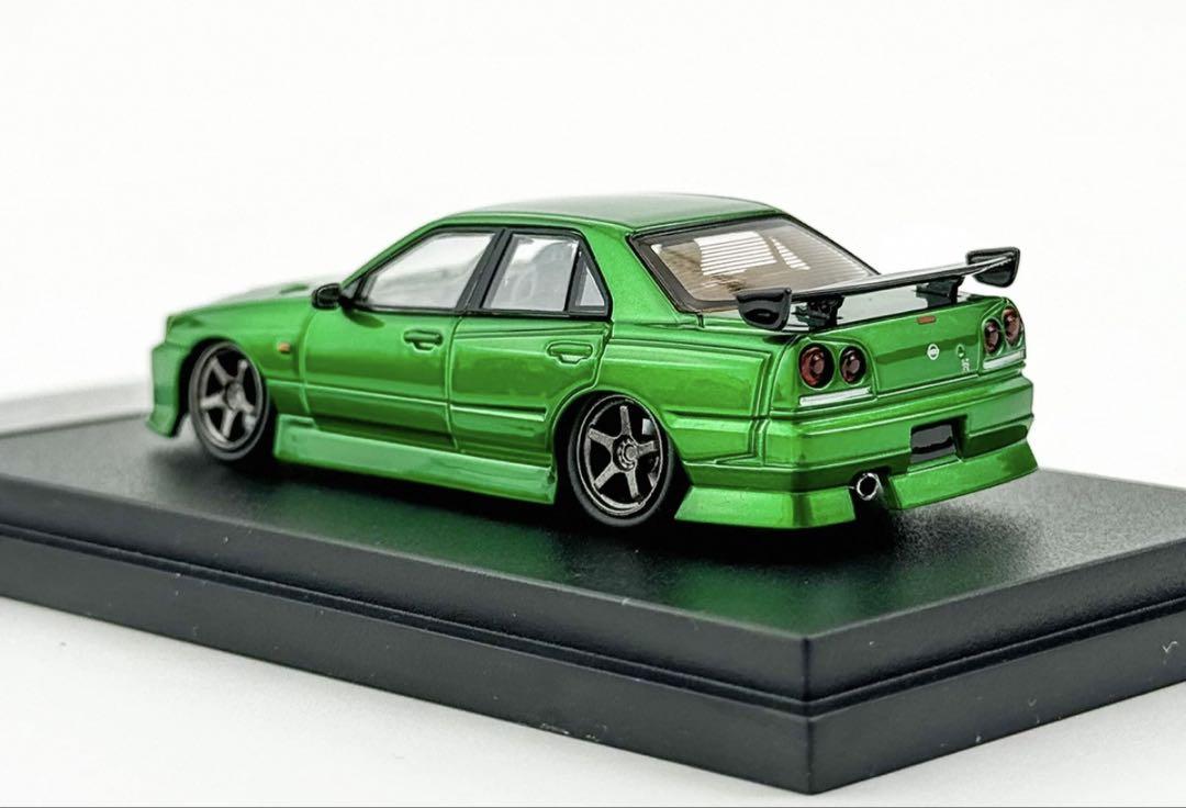 Mortal 1/64 スカイライン　URAS ER34 メタリックグリーン