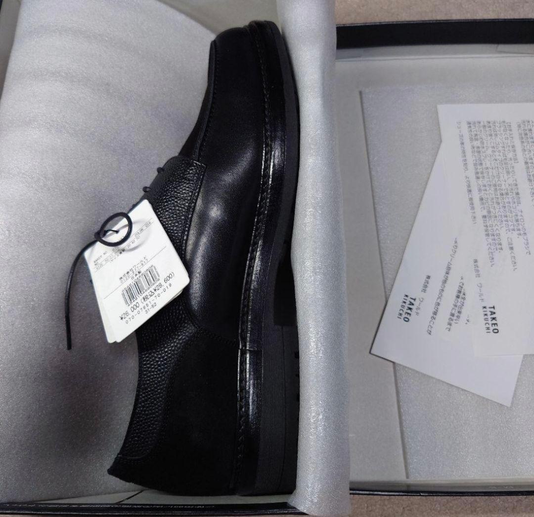 タケオキクチ　レザーコンビネーション Uチップシューズ