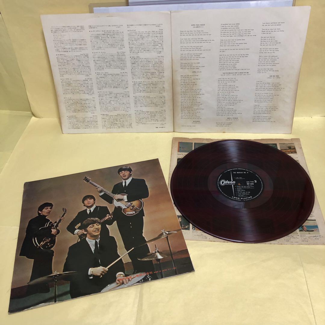 素敵でユニークな ビートルズ PLAYING盤 ○ビートルズNO.5(オデオン赤盤)◉初回LONG 洋楽