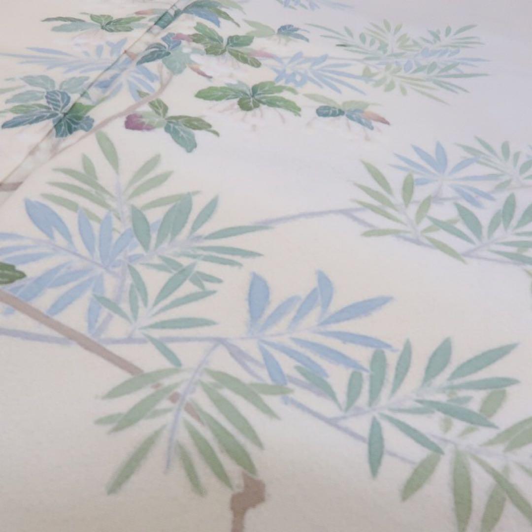 付け下げ 色紙 花模様 彩箔 椿 菊 菖蒲 撫子 着物 071w d（訪問