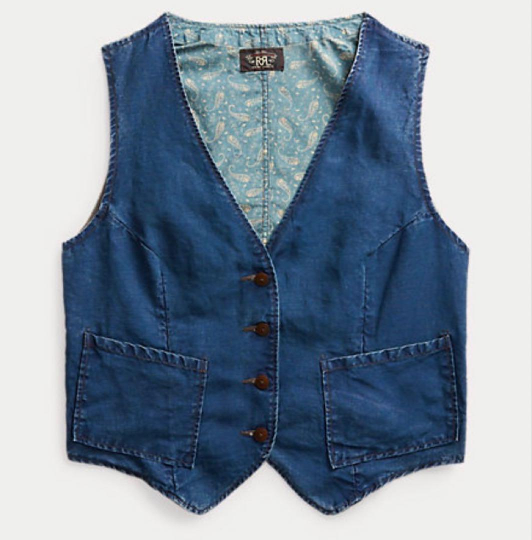 RRL バンダナ柄 ペイズリー ダブルアールエル インディゴ デニム ベスト