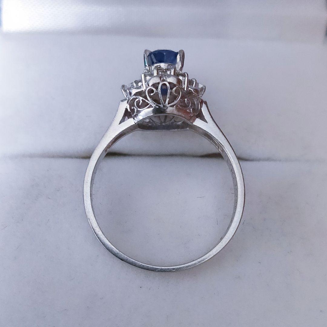 ダイヤモンド×サファイア リング Pt900 0.96ct 0.22ct