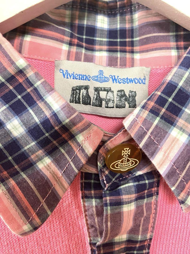 Vivienne Westwood MAN 襟チェック メンズ半袖 ニットΩ