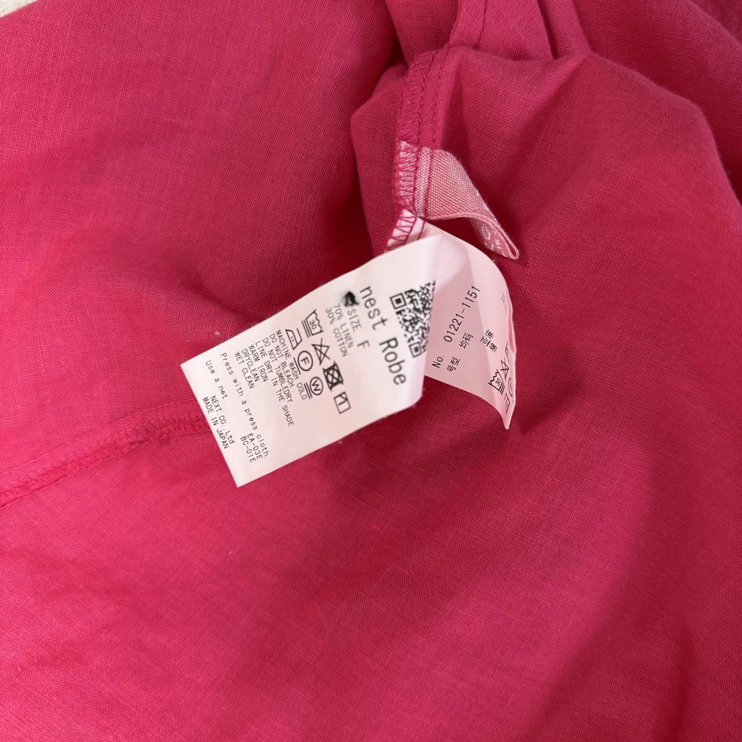 nest Robe リネン 長袖 チュニック マゼンタ ピンク 2way