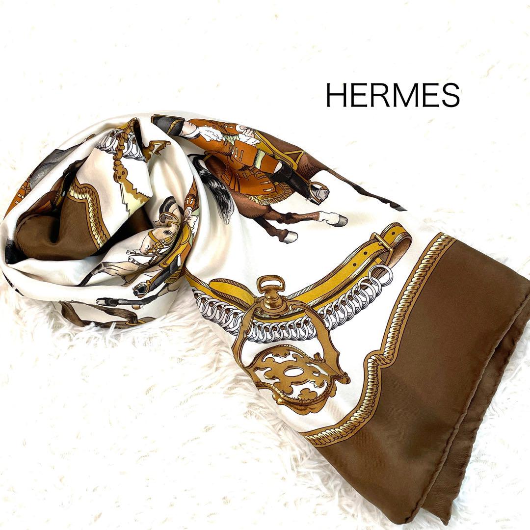 HERMÈS シルクスカーフ HERMES大判シルクスカーフ REPRISE 馬柄 - メルカリ