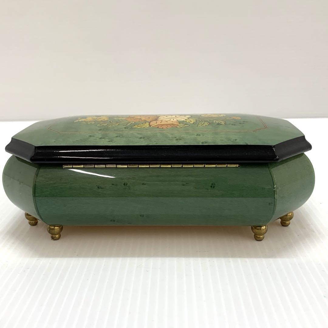 美品 オルゴール イタリア製 象嵌細工 ジュエリーボックス 宝石箱