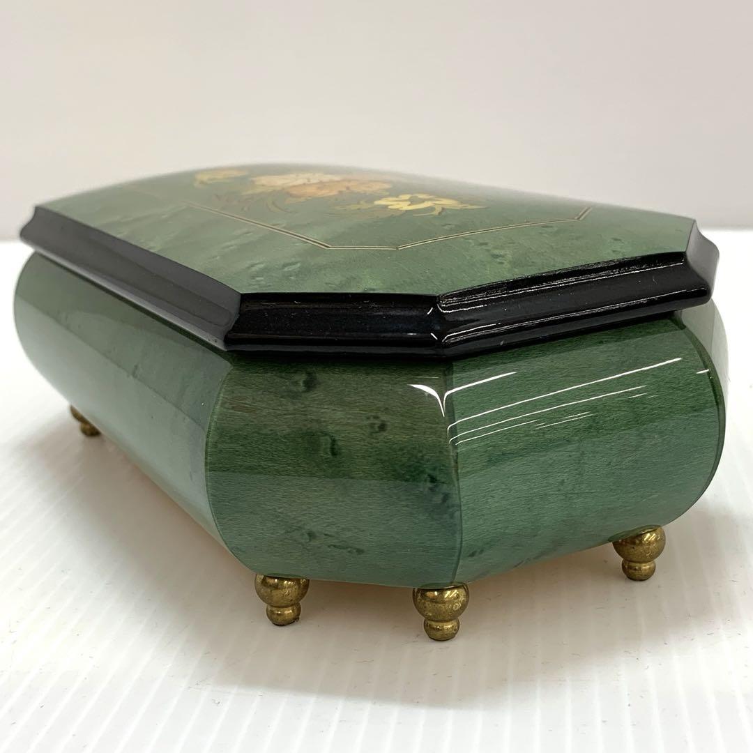 美品 オルゴール イタリア製 象嵌細工 ジュエリーボックス 宝石箱