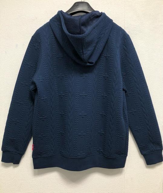 新品☆4L♪紺系♪マリクレール♪ジップアップパーカー♪ストレッチ素材☆z536