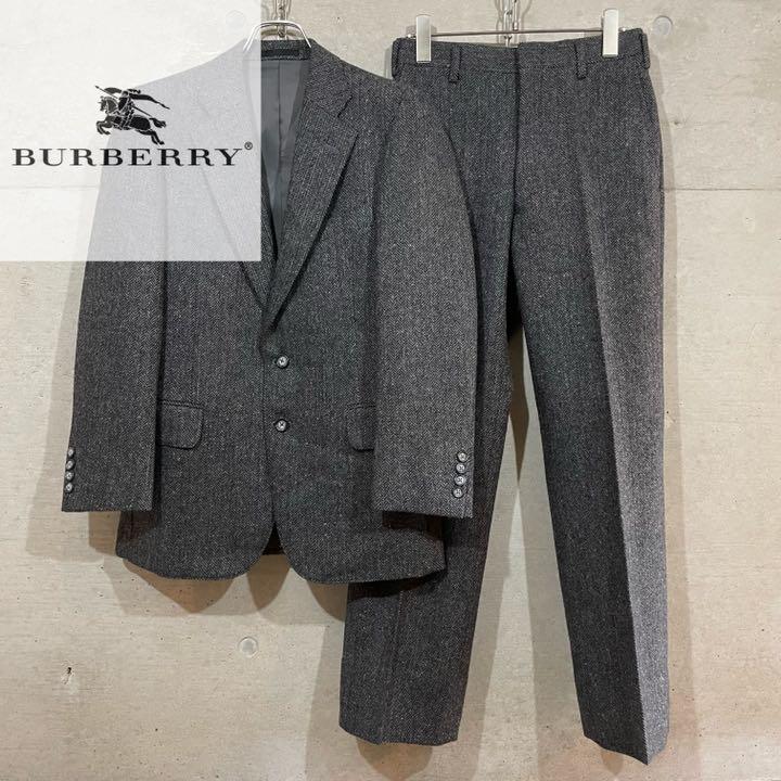 Burberry バーバリー ウール シングル セットアップ スーツ 古着 Burberry バーバリー ウール シングル セットアップ スーツ 古着