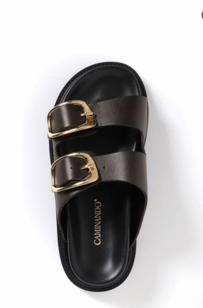 専用商品✨️CAMINANDO✨️ダブルバックルサンダル✨️ 23.5 ブラック Caminando ブラック ダブルバックル サンダル （CAMINANDO