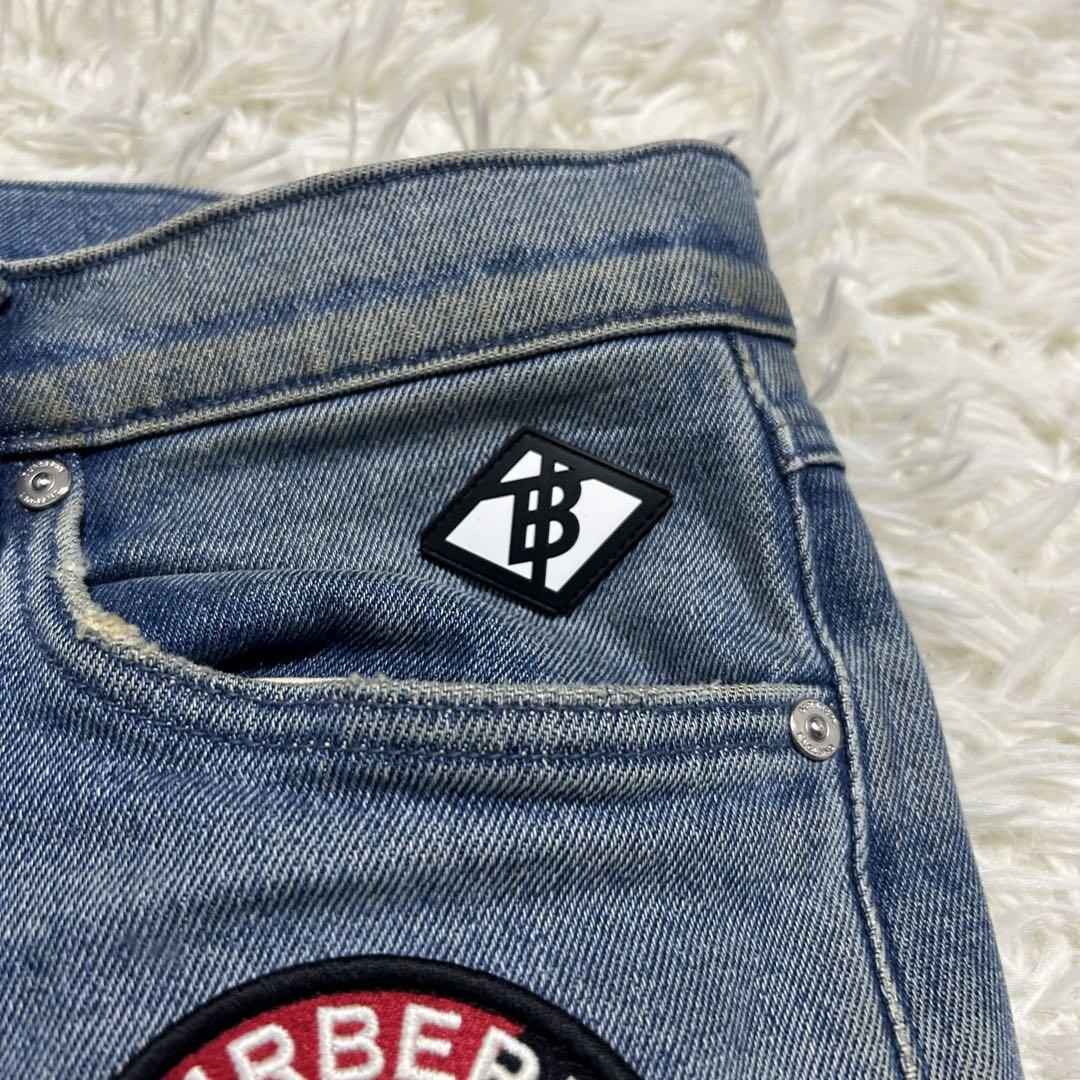 現行✨大きいサイズ バーバリー TBロゴ ワッペン デニムパンツ W33