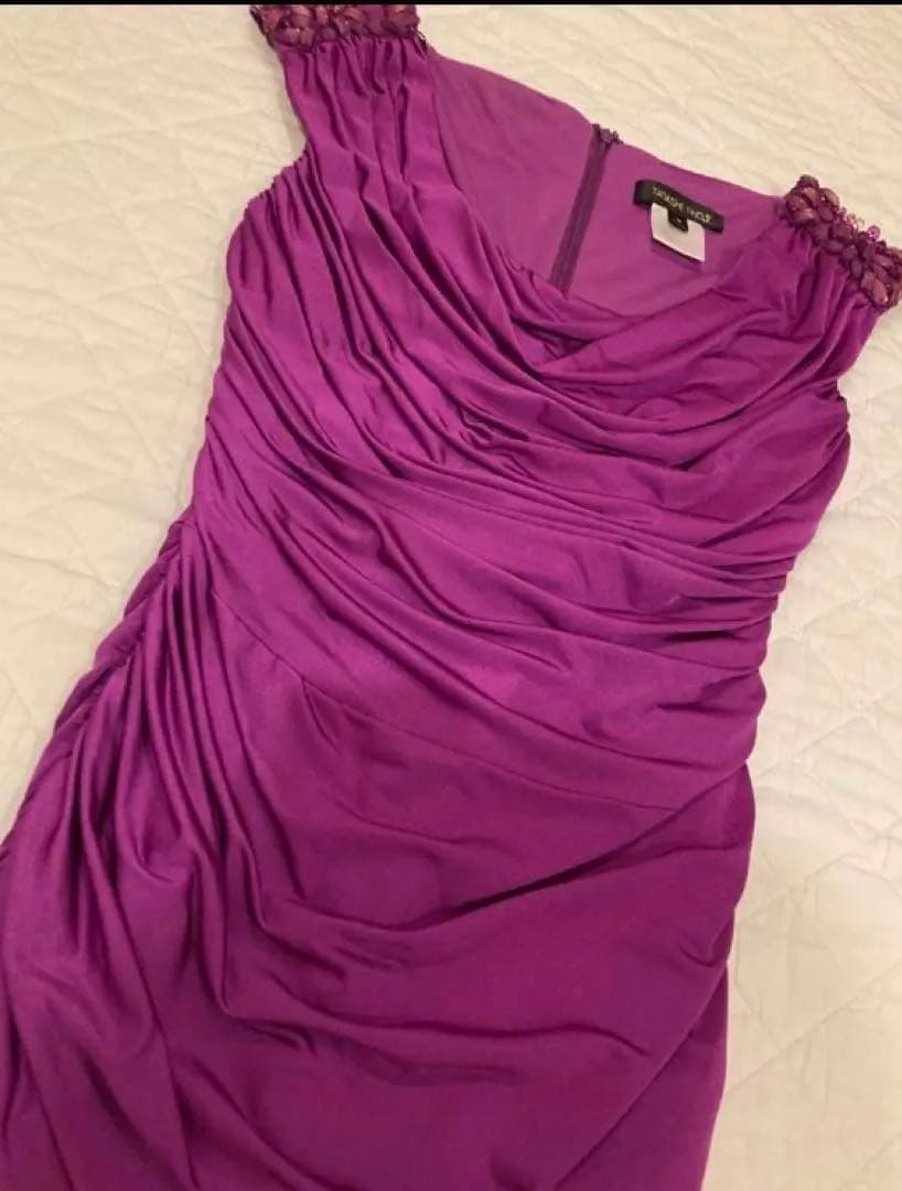 TADASHI SHOJI パープルドレープドレス サイズM