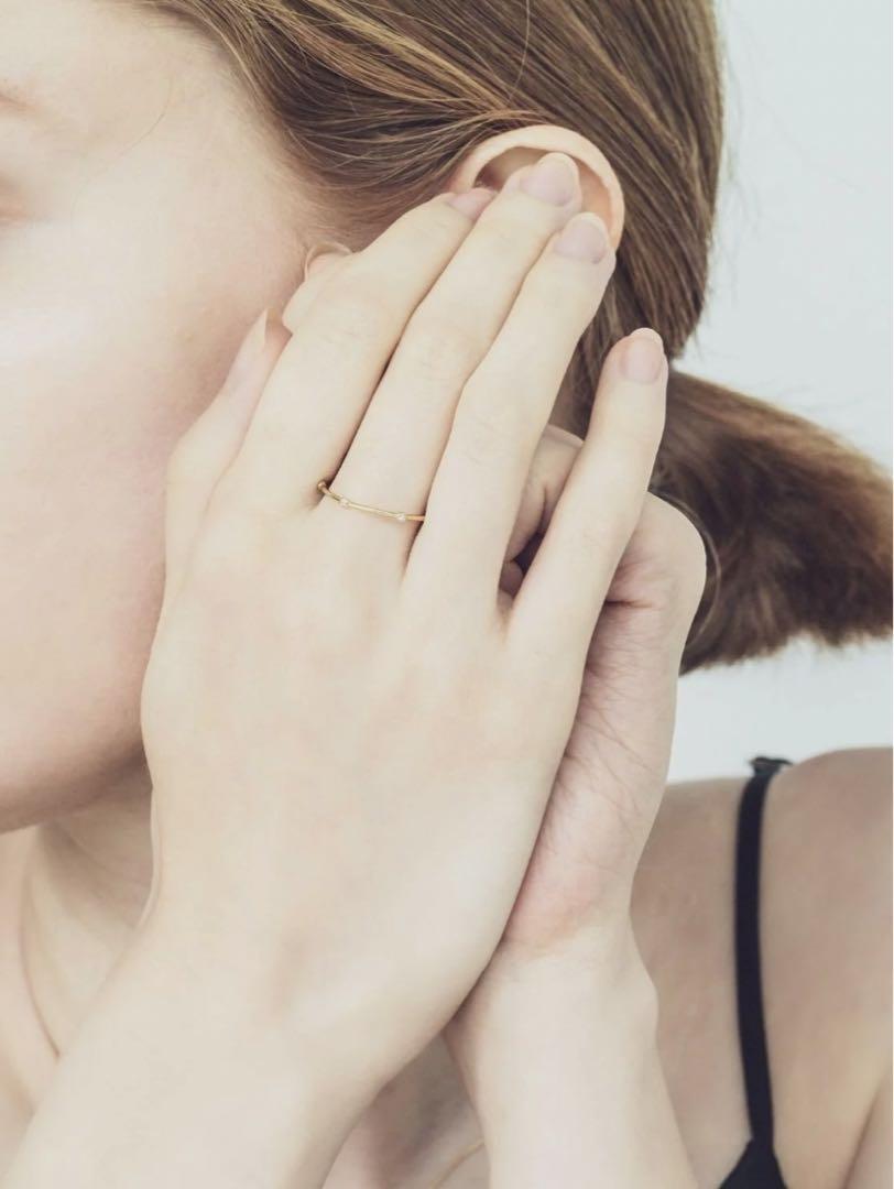 ete bijoux K18YG スキニー ダイヤモンド リング