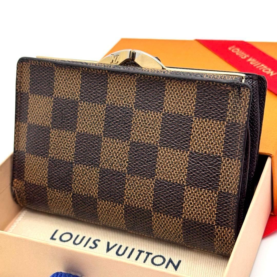 美品✨️ルイヴィトン　ダミエ　エベヌ　ヴィエノワ　財布　折り財布　コンパクト財布
