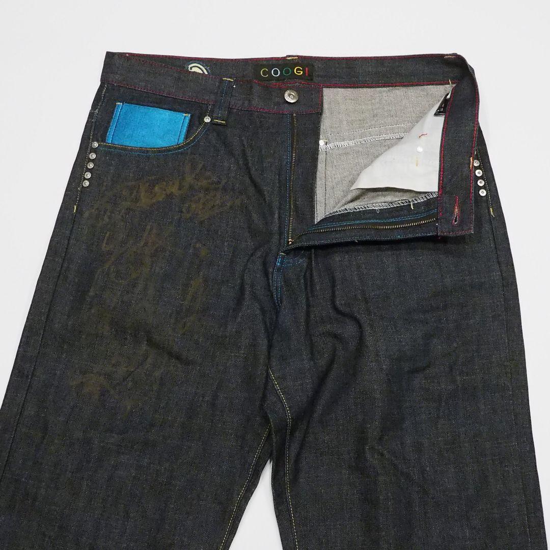 希少【未使用級】COOGI ワイドデニム リジッド W38 隠しリベット 極美品