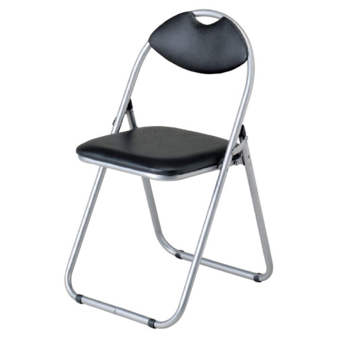 ① 8脚セット パイプ椅子 中古品 会議椅子 折りたたみパイプ椅子 黒 中古品