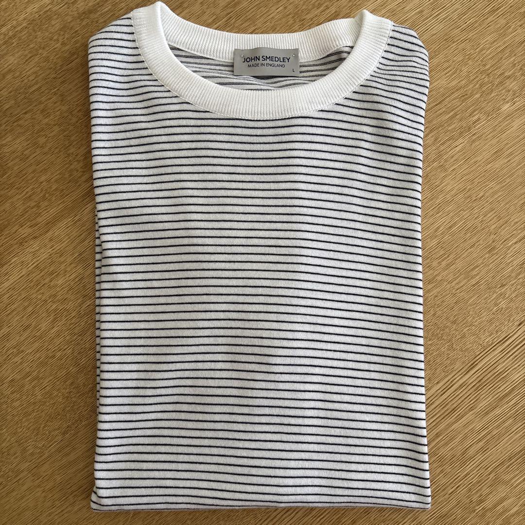 新品 ジョンスメドレー ボーダー シーアイランドコットン ニット