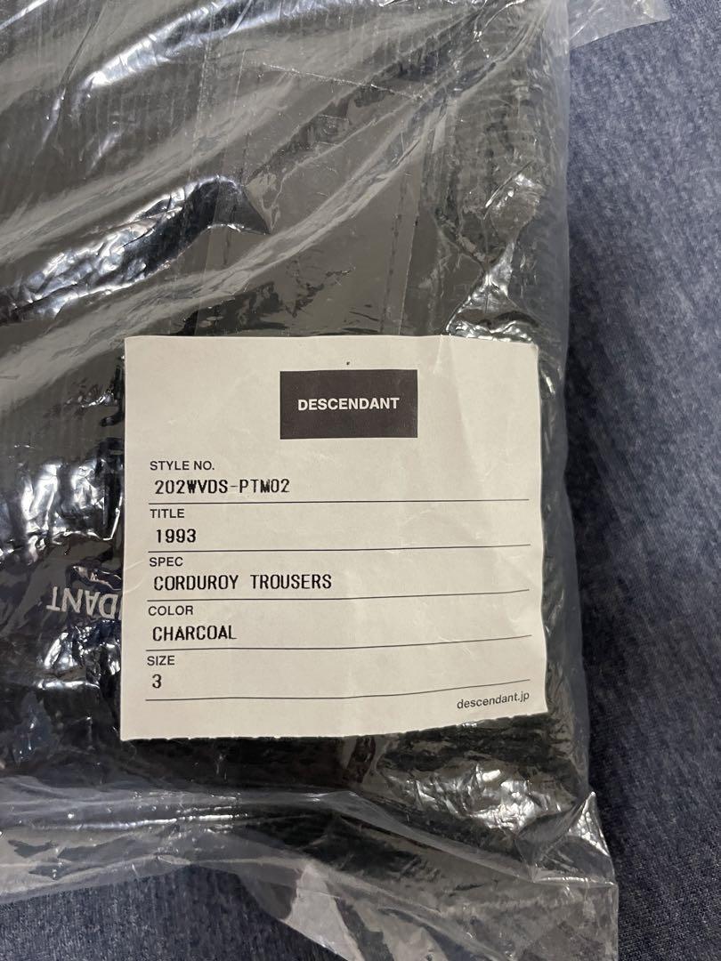 DESCENDANT 1993 CORDUROY TROUSERS 黒L新品