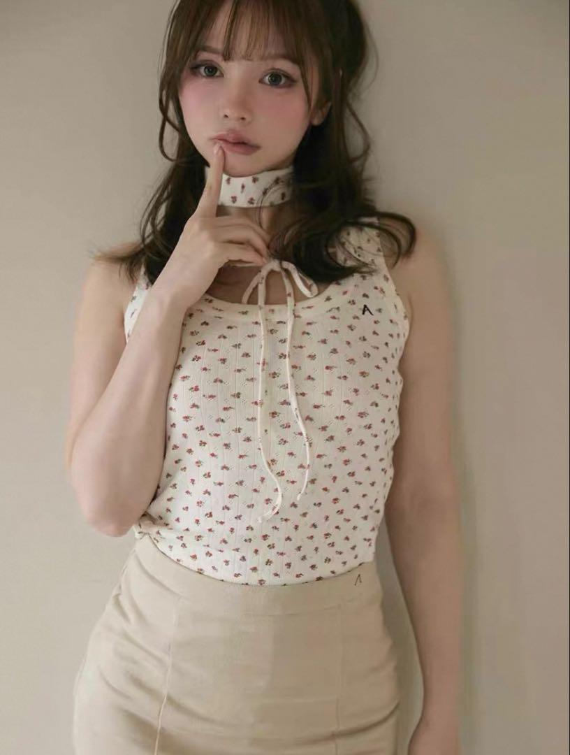 即日発送❣️アンドマリー Flower ribbon tops red