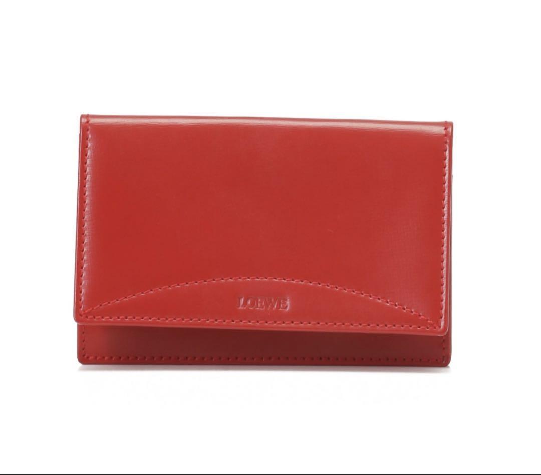 LOEWE レザー レッド カードケース
