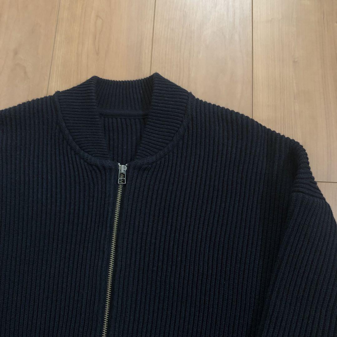 トップス crepuscule rib stitch zip cardigan 2