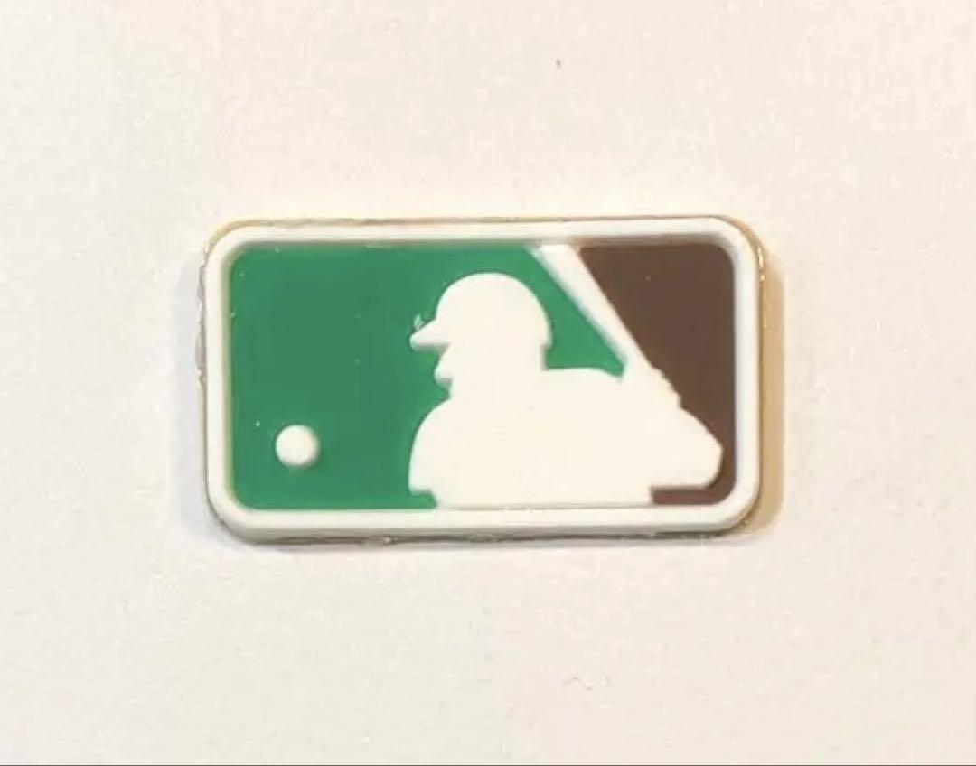 MLB ロゴ プレート グリーン&ブラウン 野球ヘルメット用プレート 3D