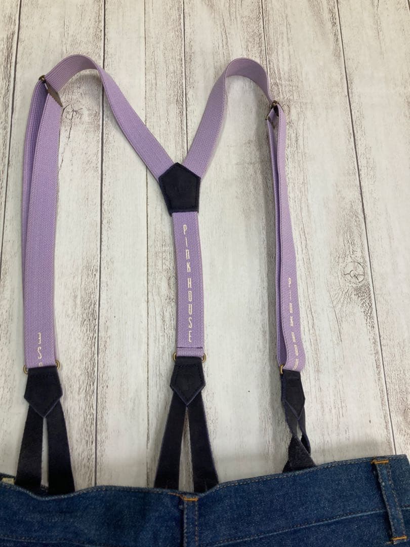 90s PINK HOUSE デニムスカート ヴィンテージ サスペンダー付FREE SIZE・PINK HOUSE WWW_MORNINGWALKER_COM