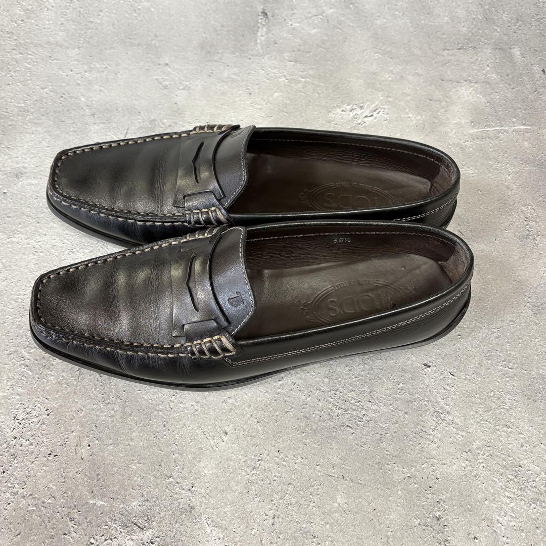 トッズ　TOD’S (38.5) レザーコインローファー　ドライビングシューズ