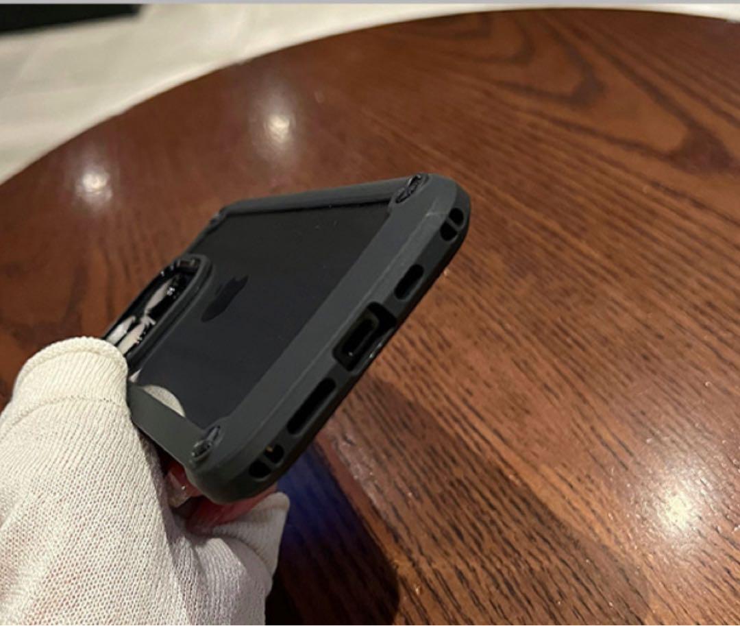 iphone14pro ケース 黒 耐衝撃 クリア スマホケース 透明 シリコン