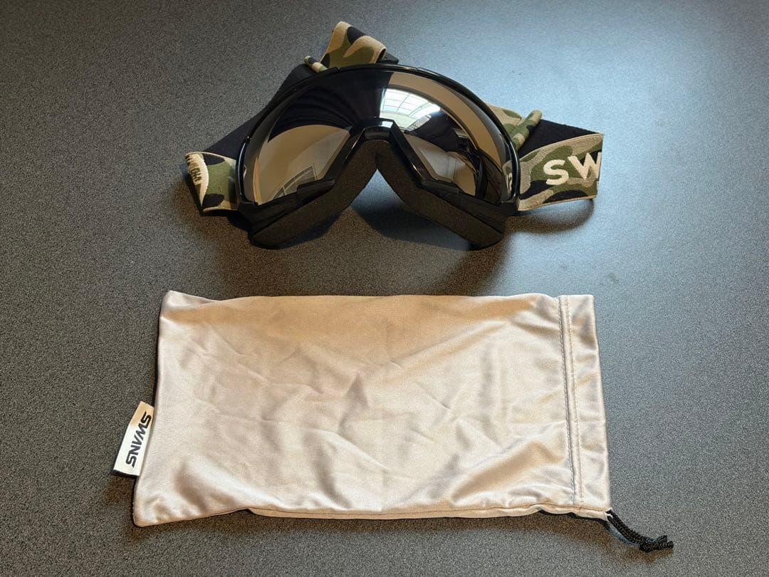 SWANS ゴーグル カモフラージュ柄 クリアレンズ