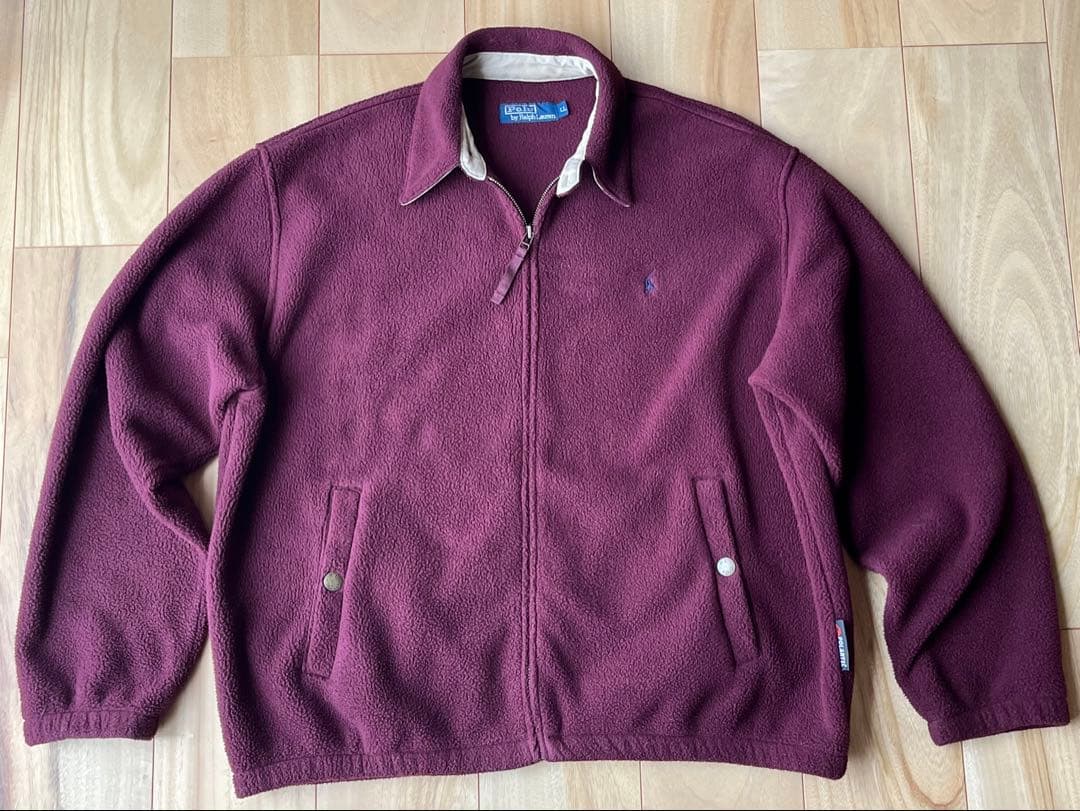 90s Ralph Lauren フリースジャケット バーガンディ XLXL LL Polo By Ralph Lauren