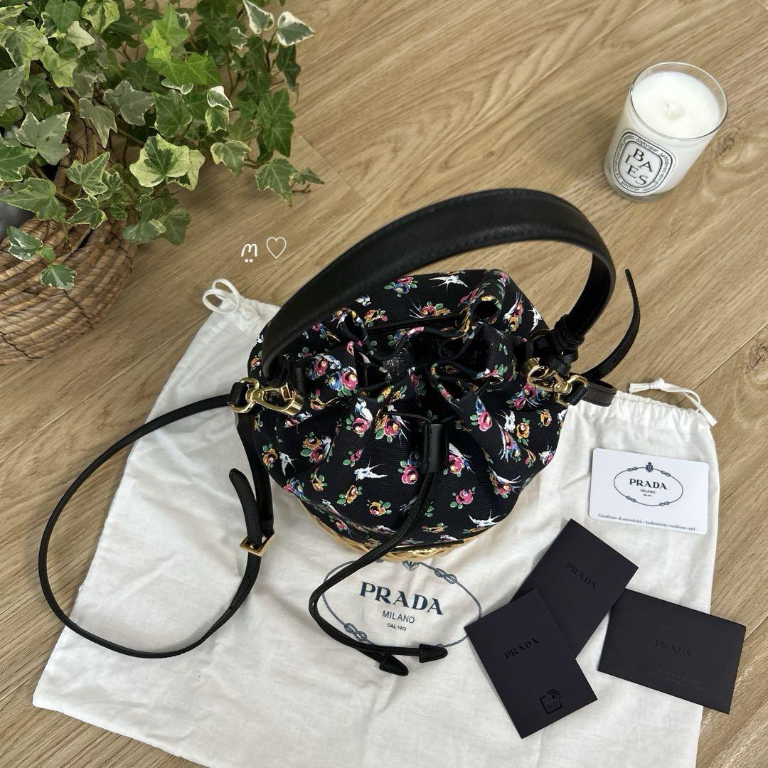 PRADAプラダ プラージュバケットバッグ1BE04 ハンドショルダー