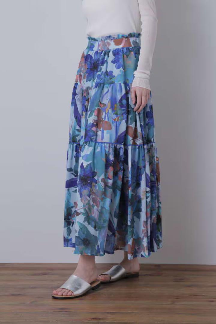 STUMBLY 【TV着用】Flower Printed Flare Skirt_画像1