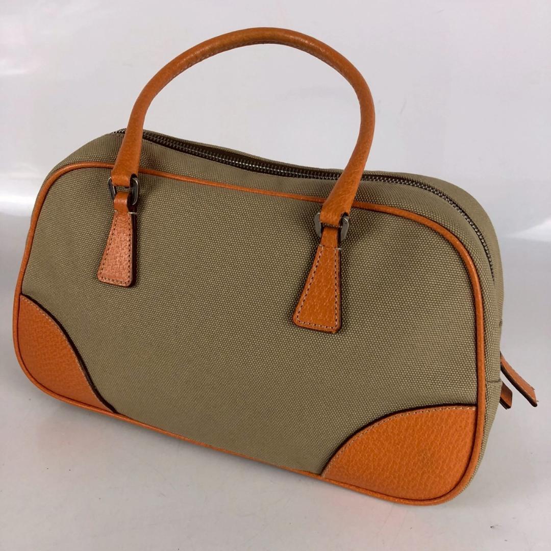 特価商品  PRADA プラダ レディース オレンジ ハンドバッグ キャンバス バッグ