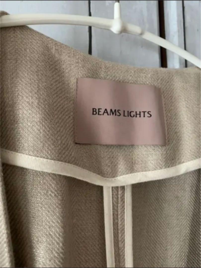 ●タグ付きBEAMS LIGHTS/ヘリンボーン リネンコート春アウタービームス