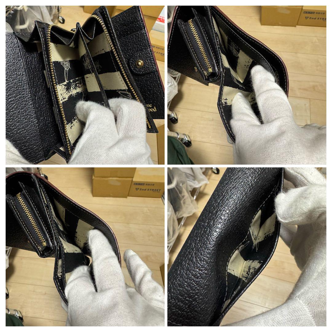 【新品】ヴィヴィアンウエストウッド 三つ折り　財布　レザー　オーブ ブラック 黒
