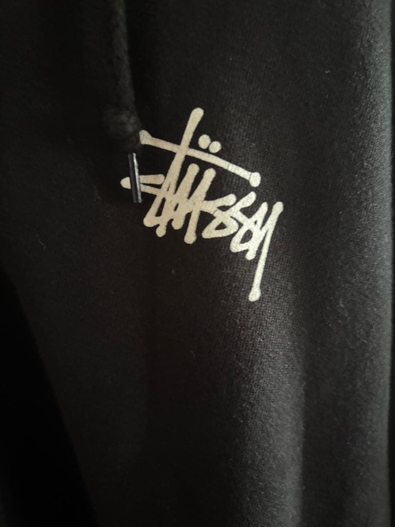 Stussy ブラック ジップパーカー Lサイズ