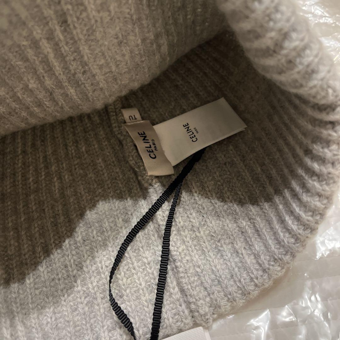 未使用 新品 セリーヌ CELINE グレー ニット帽 ビーニー - メルカリ