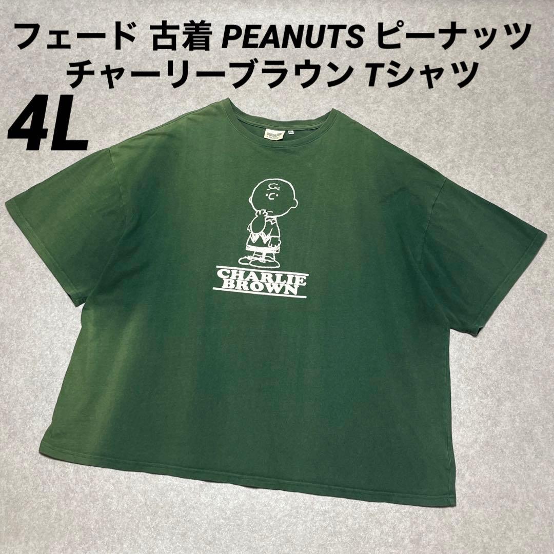 フェード 古着 PEANUTS ピーナッツ チャーリーブラウン Tシャツ 4L