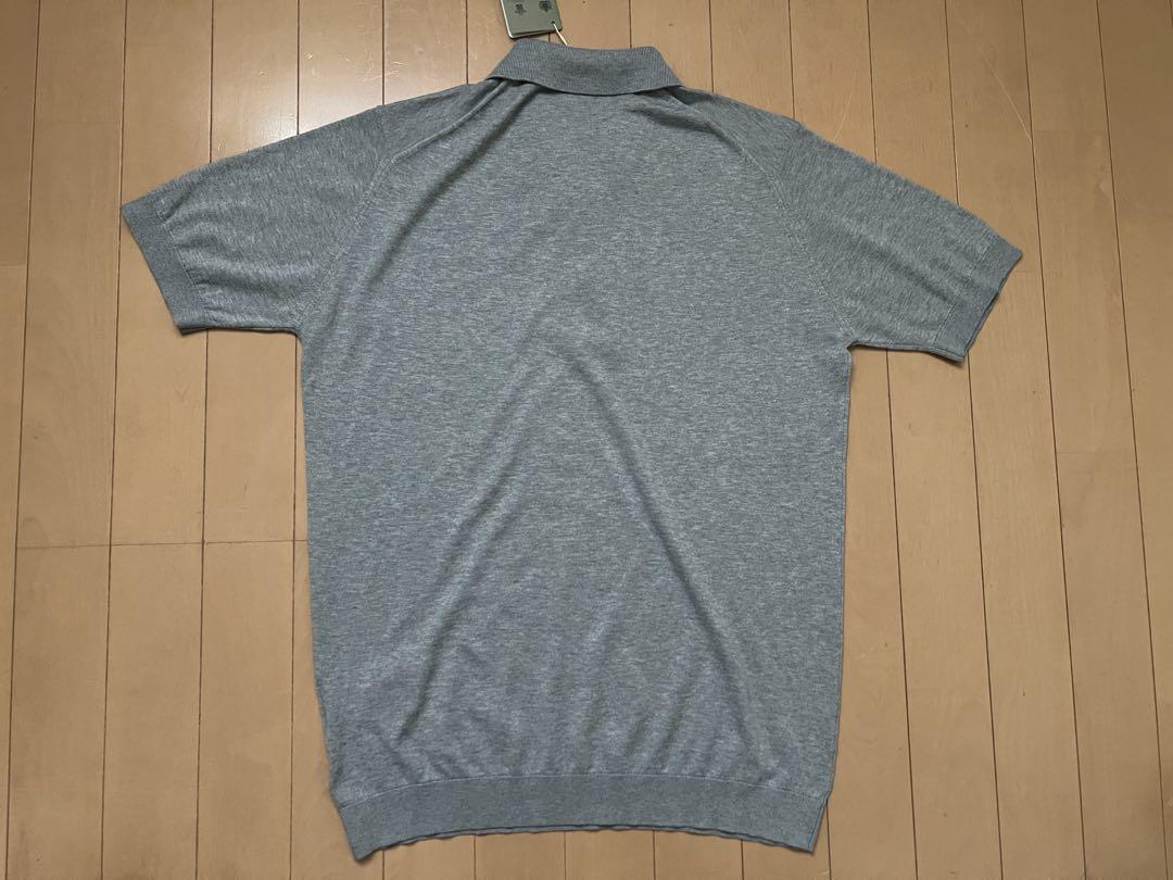 John Smedley ポロシャツAdrian コットン M シルバー 新品