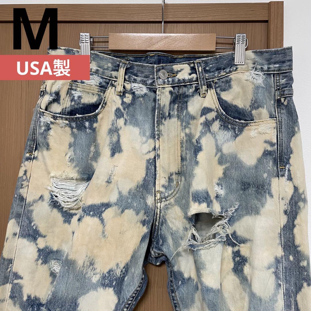 USA製 STUDIOSEVEN ダメージジーンズ デニム パンツ ブリーチ加工