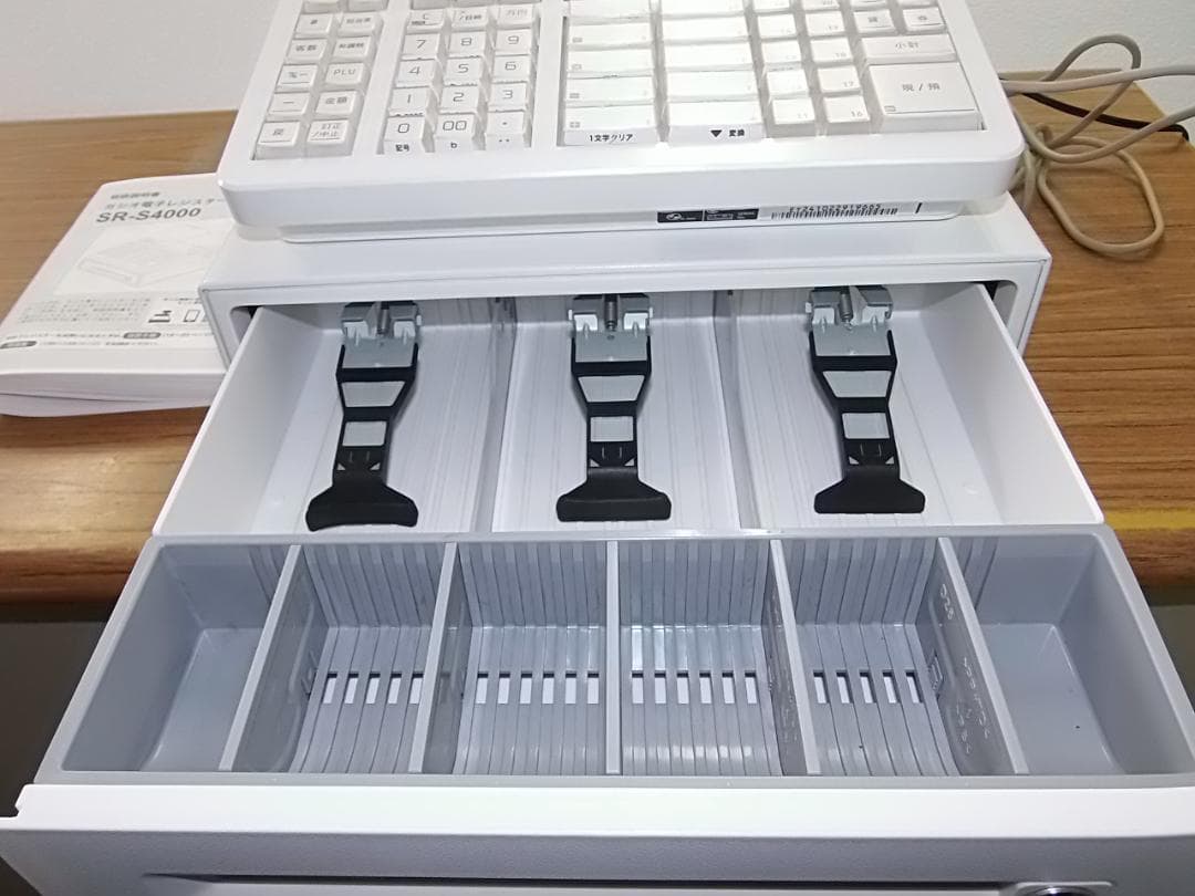美品22年製スキャナー付124設定無料カシオSR-S4000インボイスレジスター CASIO レジスター カシオ SR-S4000-EX ブラック インボイス対応