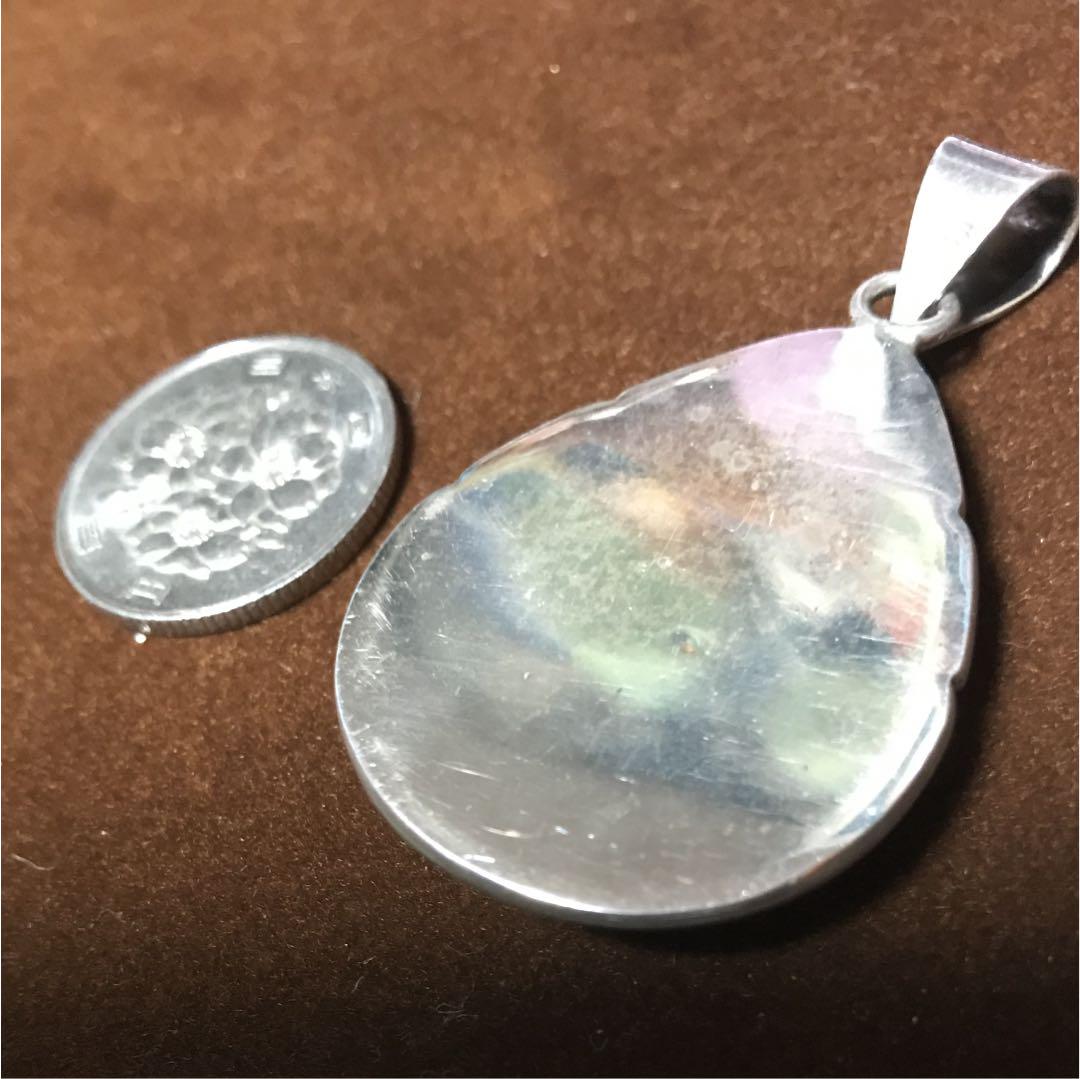 ラピスラズリペンダントトップ 良品 地金銀925サイズ50*33mm