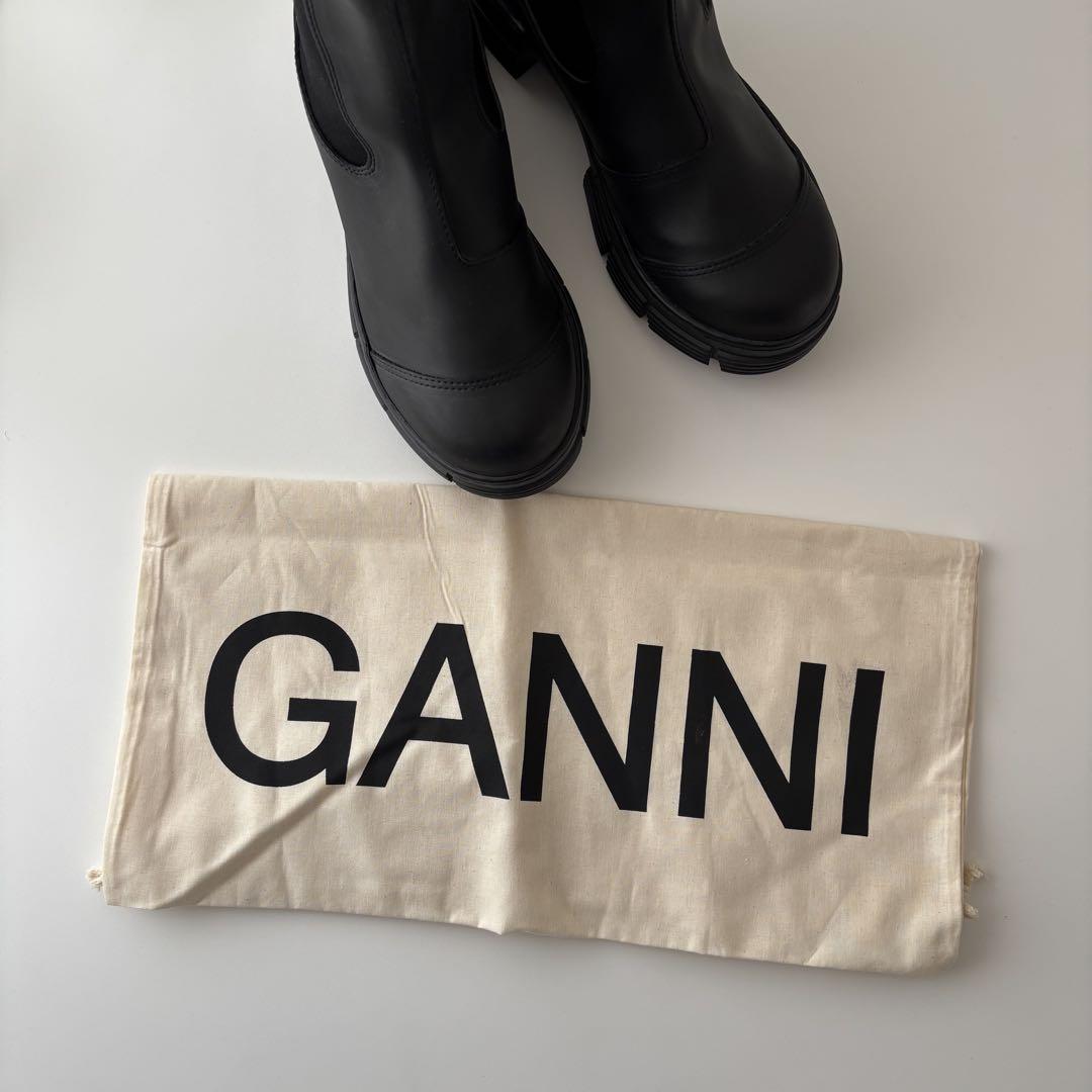 GANNI ガニー ラバー チェルシー ブーツ ブラック 37