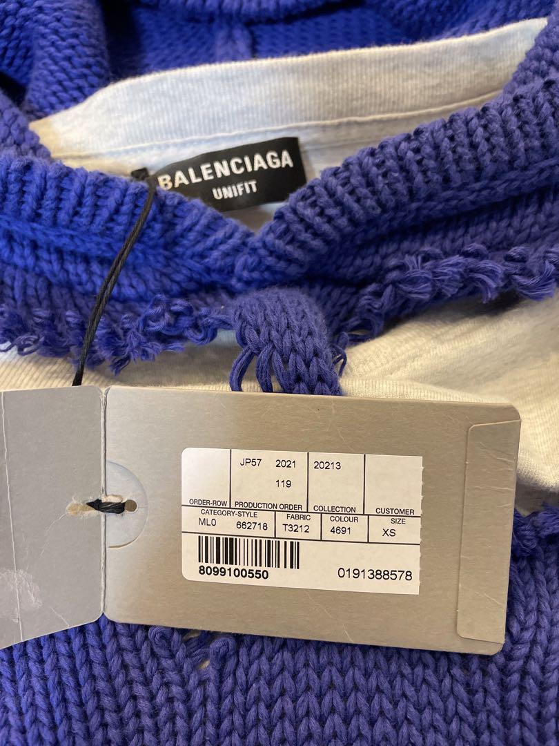 BALENCIAGAバレンシアガキャンペーンロゴデストロイ加工レイヤードパーカー