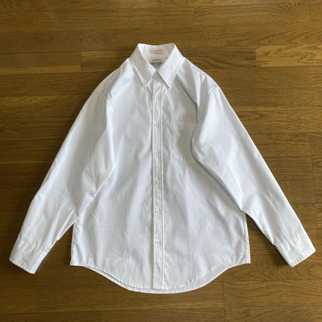 80s 90s USA製 オックスフォード コットンシャツ 15 1/2 白