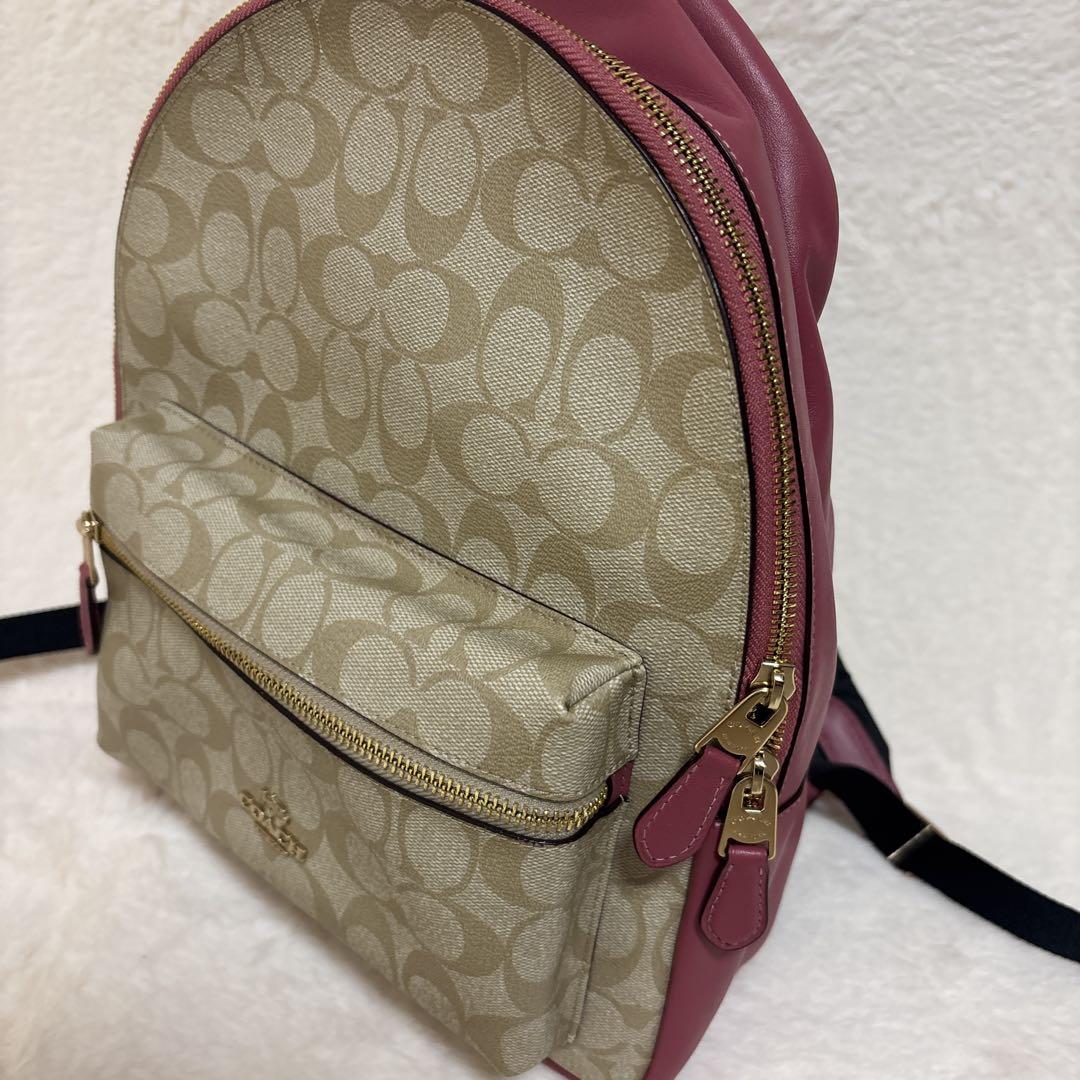 新品コーチ COACH リュックサック チャーリー バックパック ベージュ