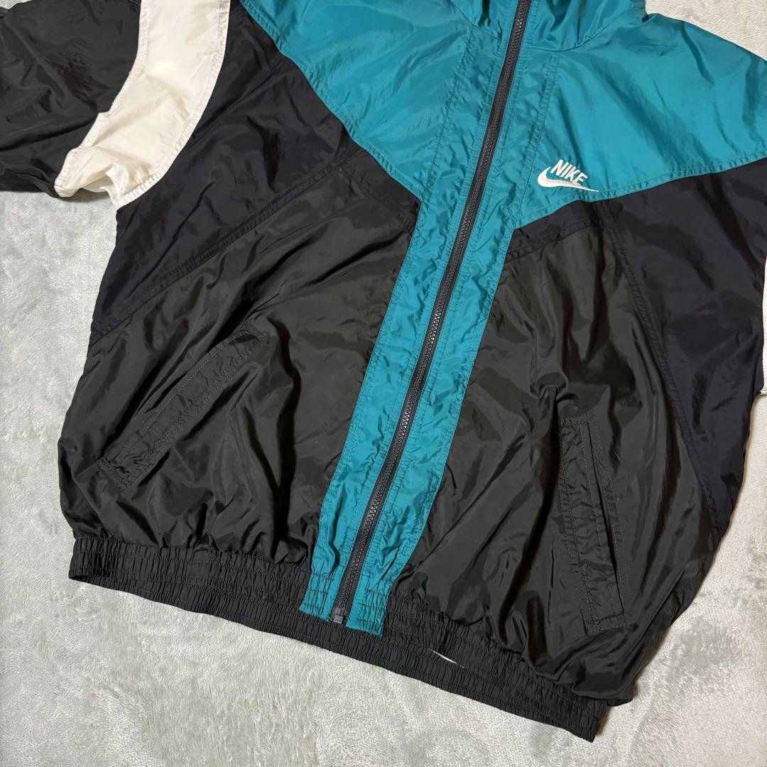 90s NIKE ナイキ ナイロンジャケット 好配色 白タグ なえなの