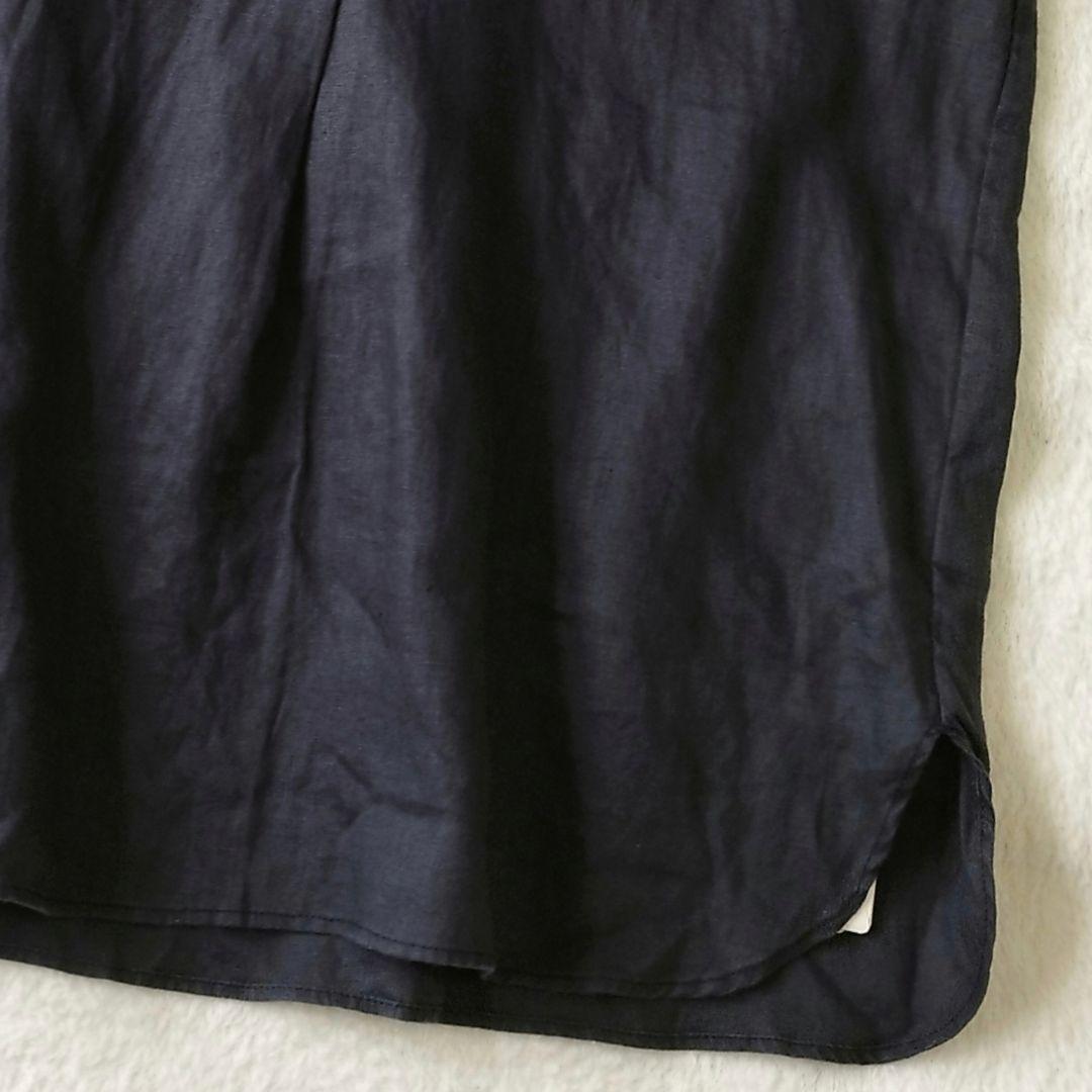 Spick&Span　リネンノースリーブシャツ　size:F　ブラック　タグ付